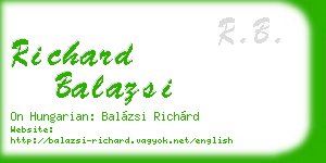 richard balazsi business card