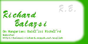 richard balazsi business card